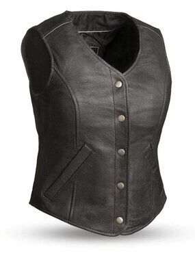 Crimson Asphalt Women's Motorcycle Leather Vest
